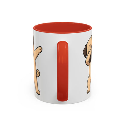 Dabbing Pug Coffee Mug — Cute Dog Accent Mug (11/15 oz)