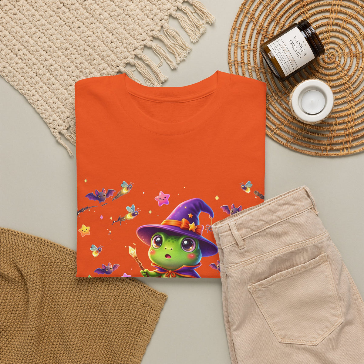 Cute Witch Frog T‑Shirt — Magical Mushroom Halloween Tee