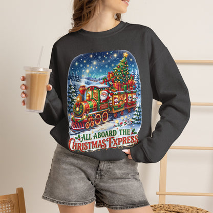 Christmas Express Crewneck Sweatshirt — All Aboard the Christmas Express Holiday Sweatshirt