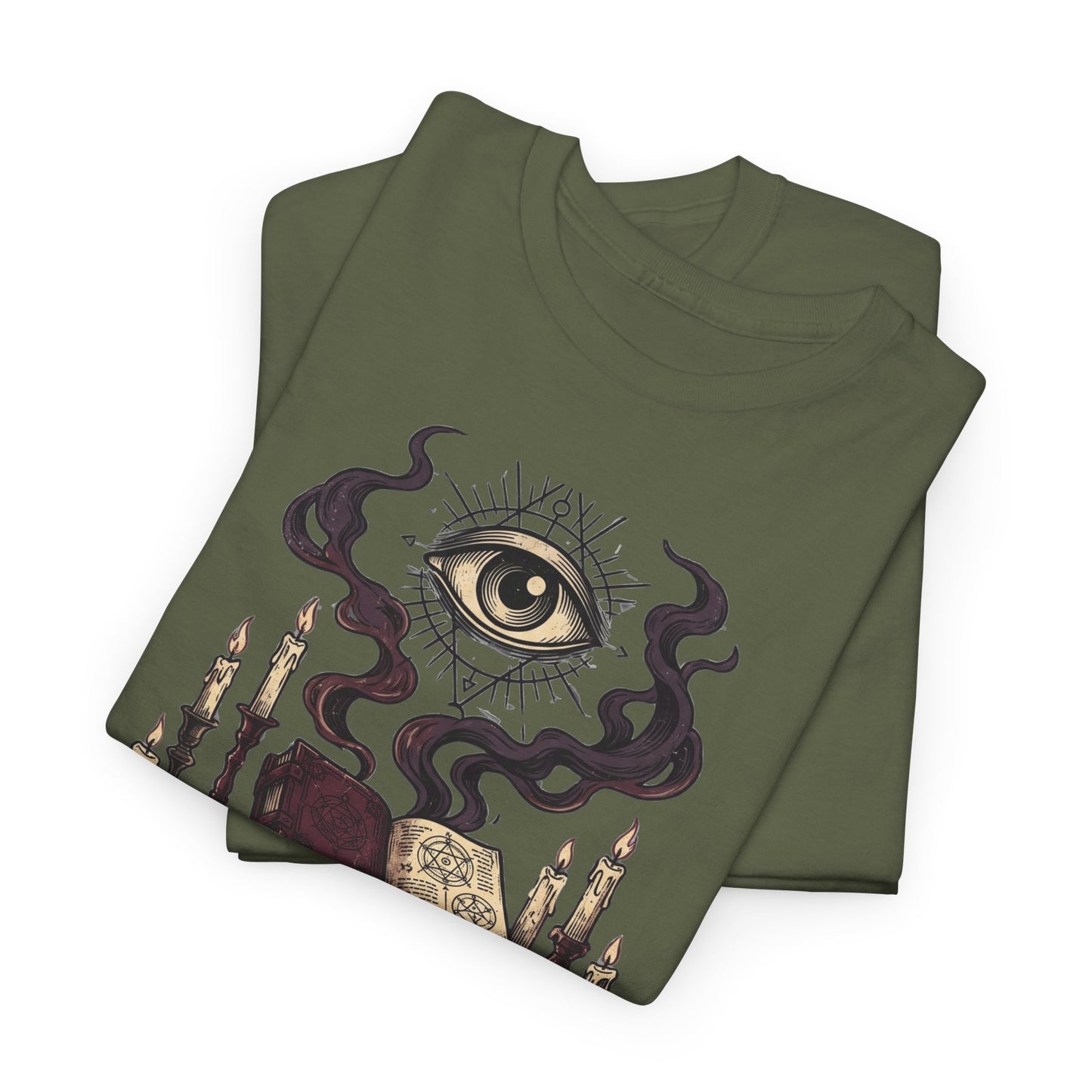 Occult Graphic Tee — "Enter the Unknown" Mystic Eye & Spellbook T-Shirt