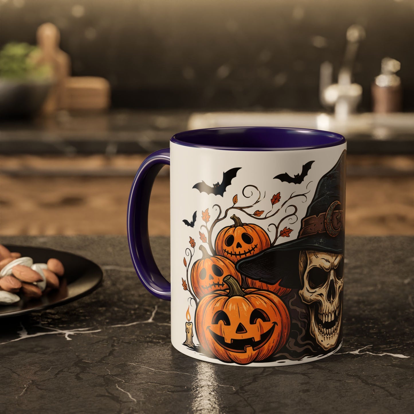 Halloween Skull & Jack-o'-Lantern Mug (11oz/15oz)