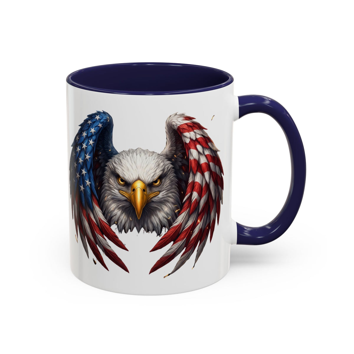 American Flag Eagle Coffee Mug – Patriotic Bald Eagle Accent Mug (11/15 oz)
