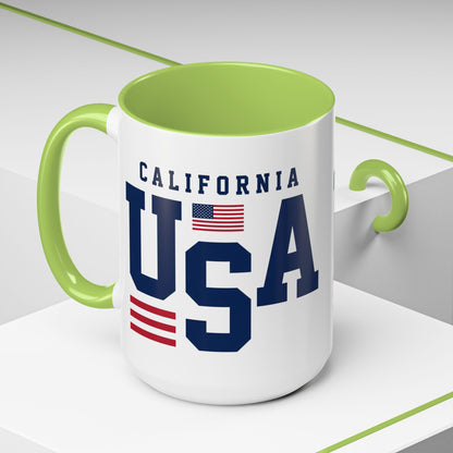 USA California Coffee Mug — Patriotic Accent 11/15oz