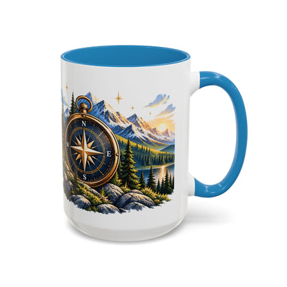 Adventure Compass Mountain Coffee Mug