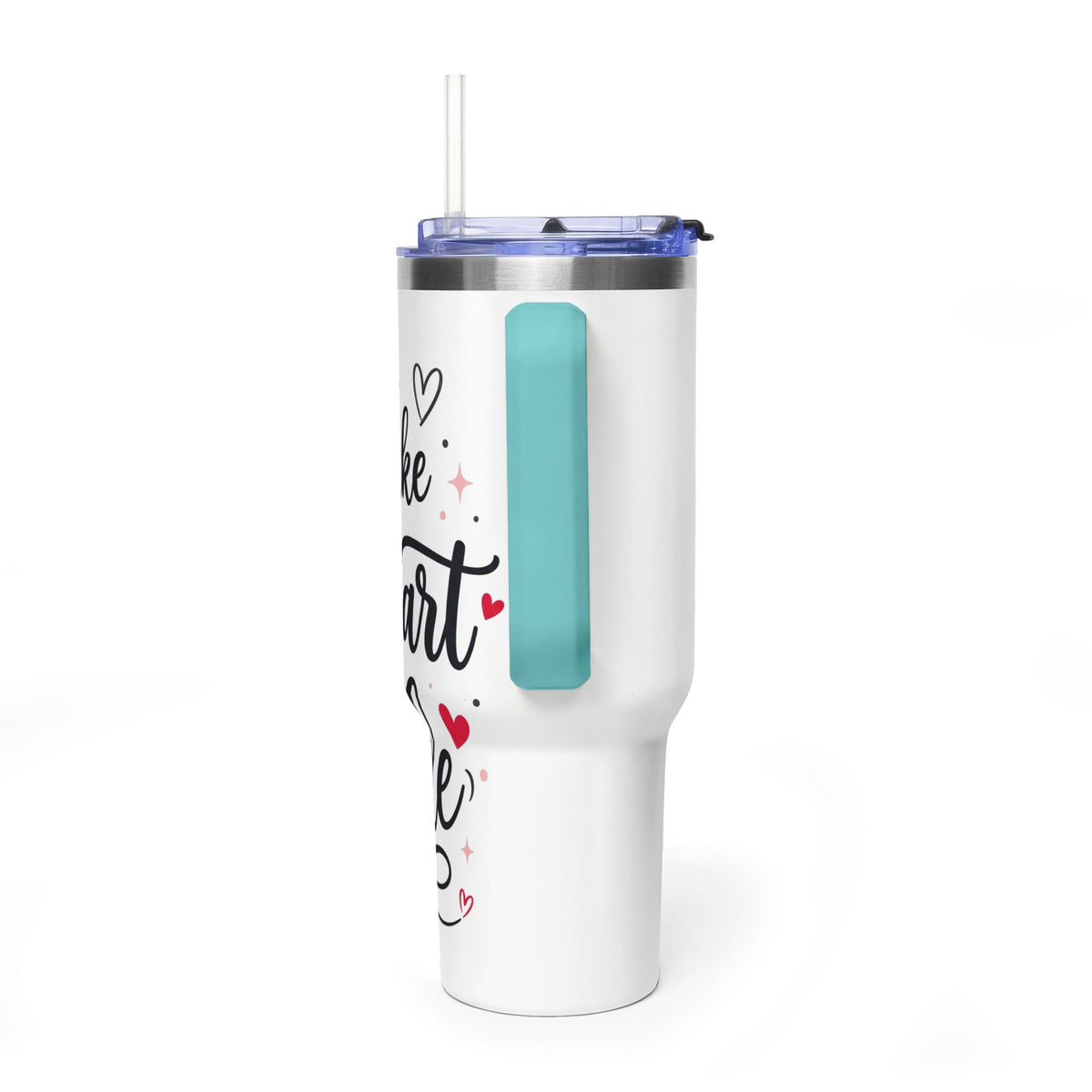 40oz Love-Themed Thermal Tumbler with Handle