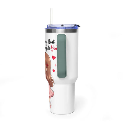 Cute Anime Boy Love Hearts 40oz Travel Tumbler