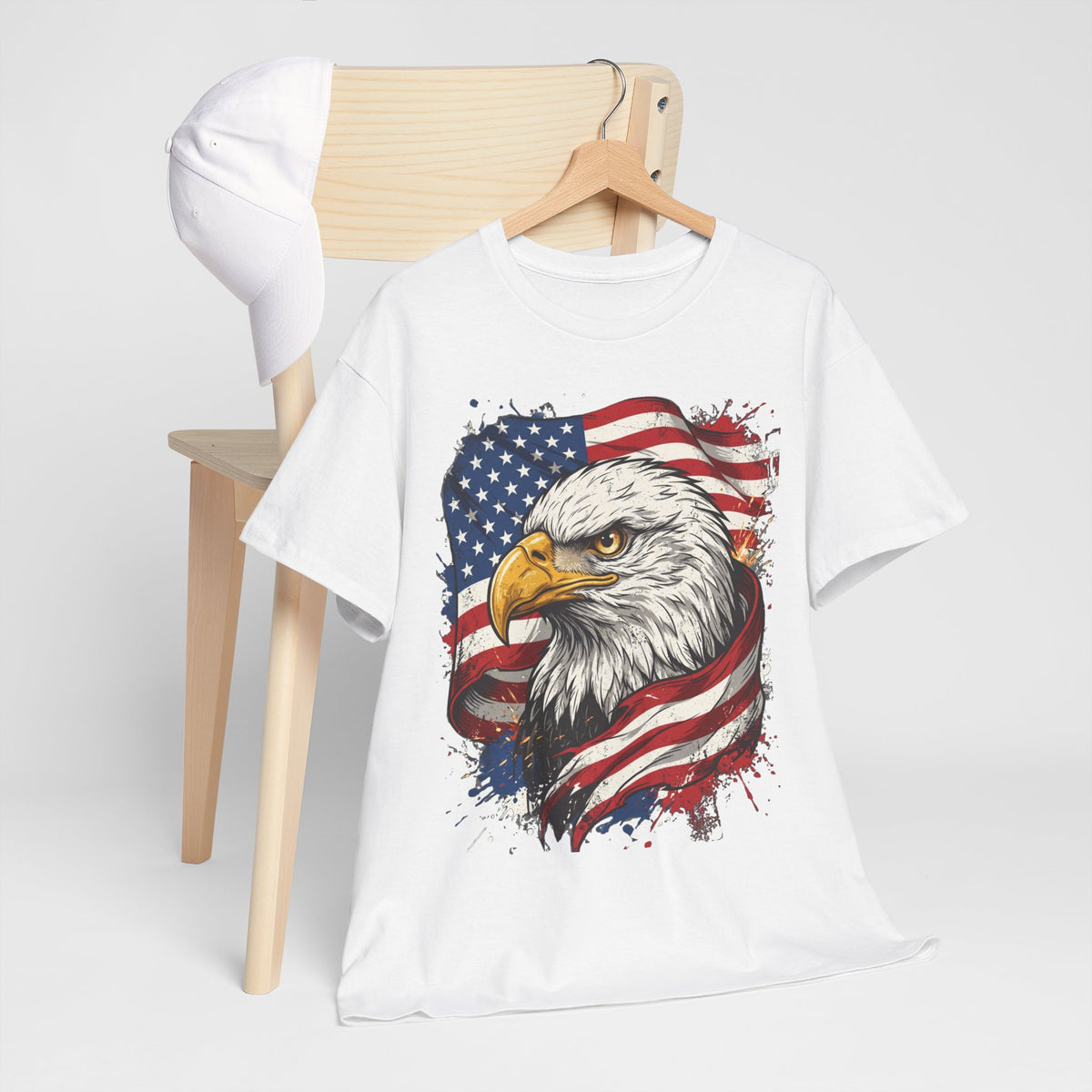 Patriotic Eagle T-Shirt — American Flag Bald Eagle Tee for 4th of July