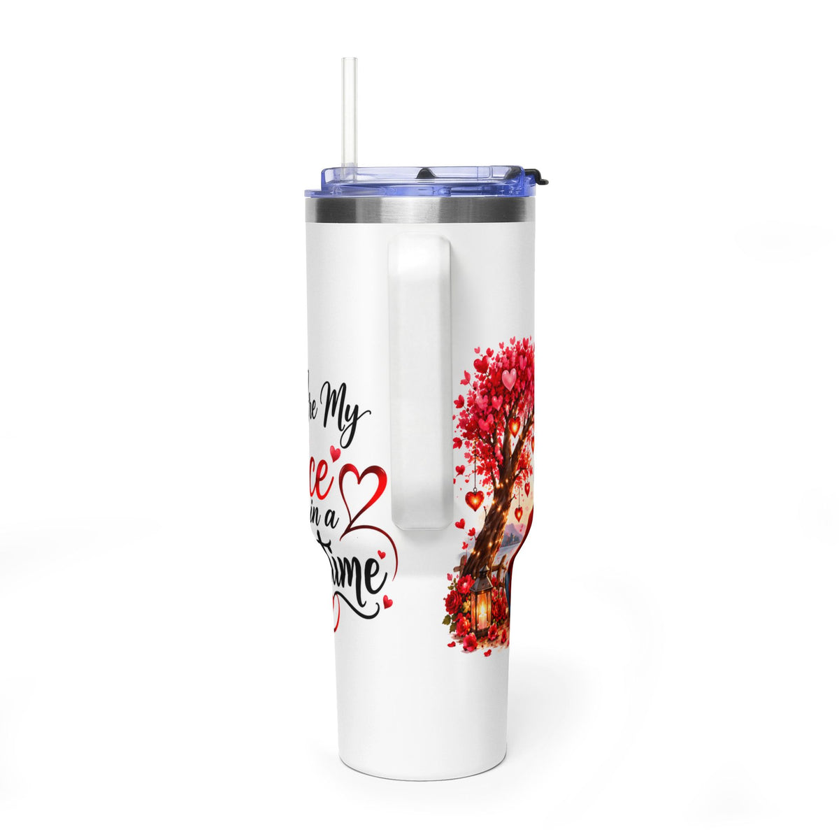 40oz Love-Themed Thermal Tumbler with Handle