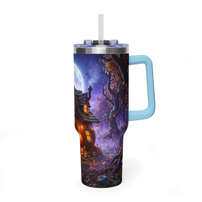 40oz Halloween Haunted Cottage Vacuum Tumbler