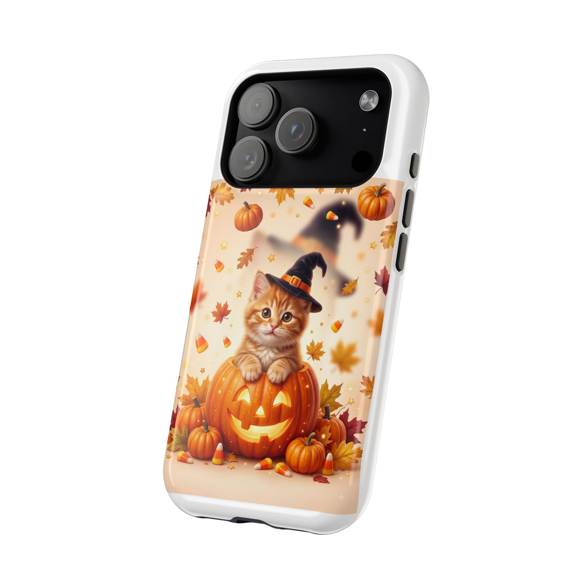 Halloween Kitty Pumpkin Phone Case — Magnetic Impact-Resistant