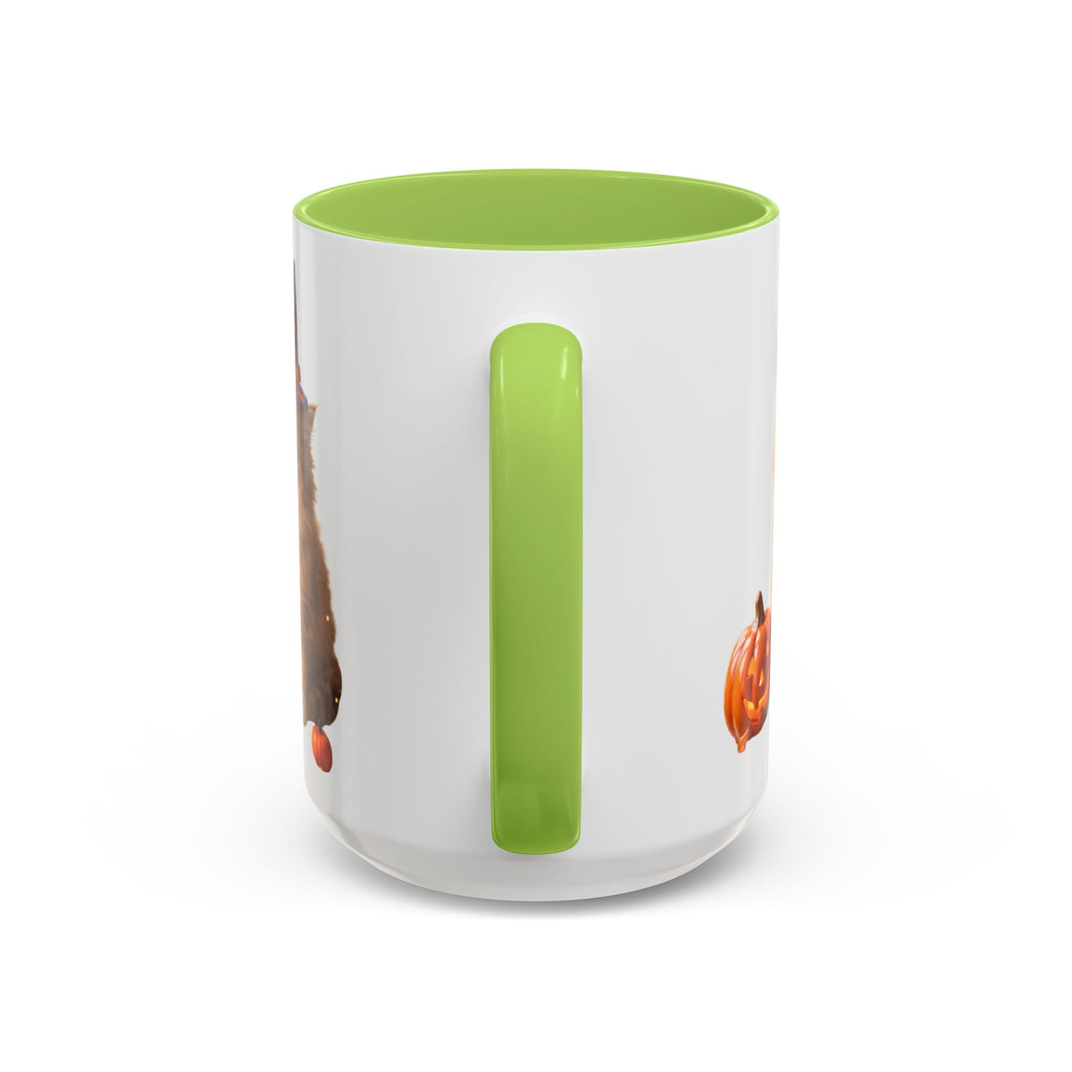Halloween Cat Coffee Mug with Witch Hat and Pumpkin