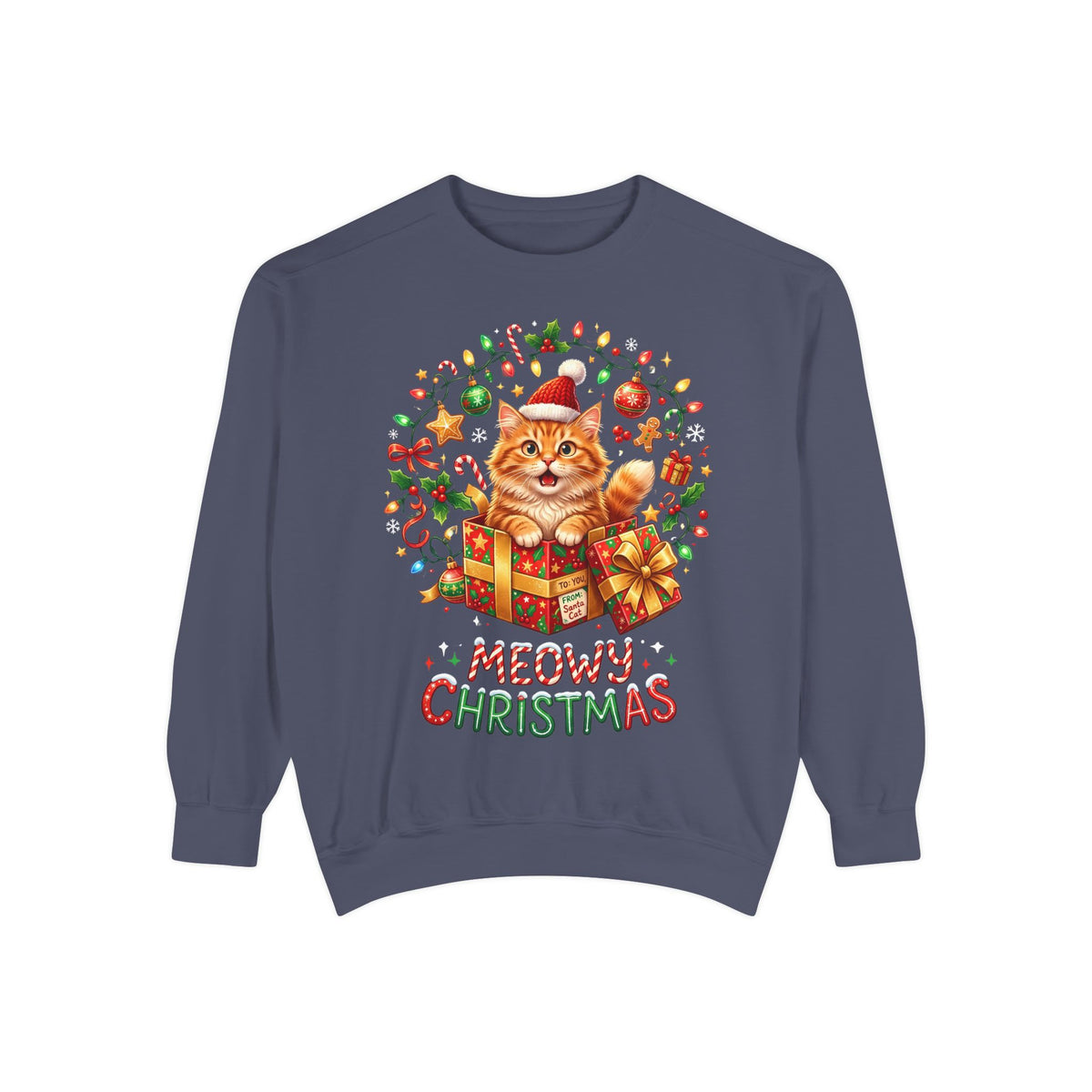 Meowy Christmas Cat Sweatshirt