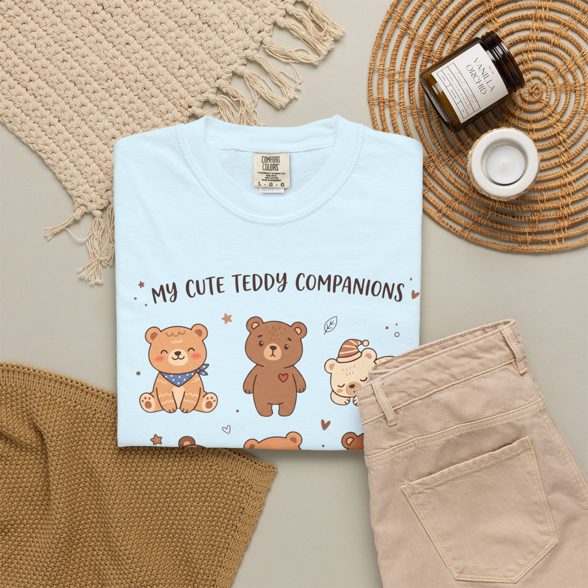 T-Shirt — Cute Teddy Companions Graphic Tee ("My Cute Teddy Companions — Little Warm & Cozy Friends")