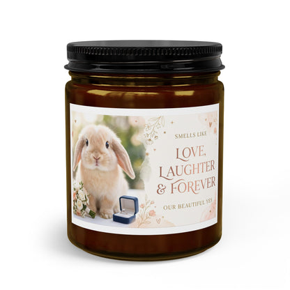 Memorial Bunny Candle Set with Wick Trimmer — "Love, Laughter & Forever"