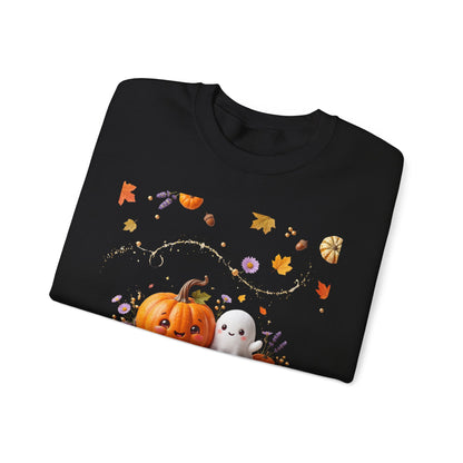 Halloween Pumpkin & Ghost Crewneck Sweatshirt