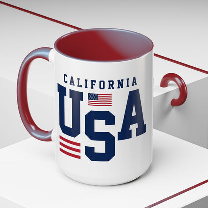 USA California Coffee Mug — Patriotic Accent 11/15oz