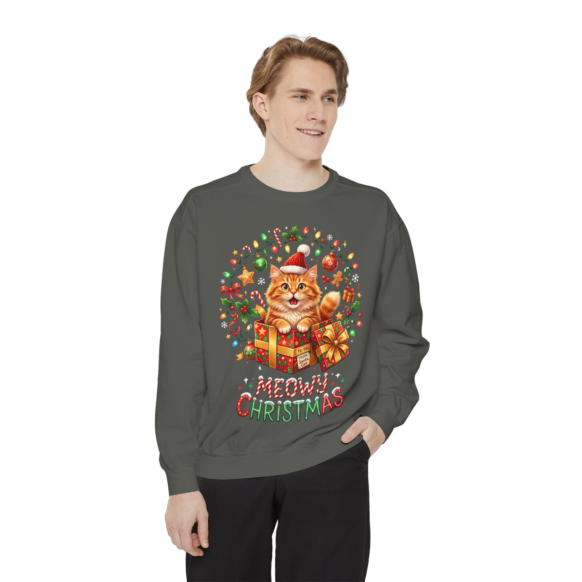 Meowy Christmas Cat Sweatshirt