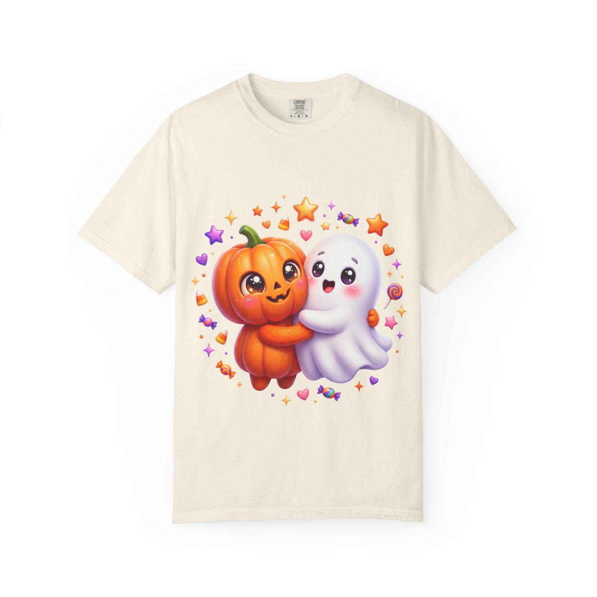 Halloween Pumpkin & Ghost T-Shirt — Cute Spooky Friends Graphic Tee