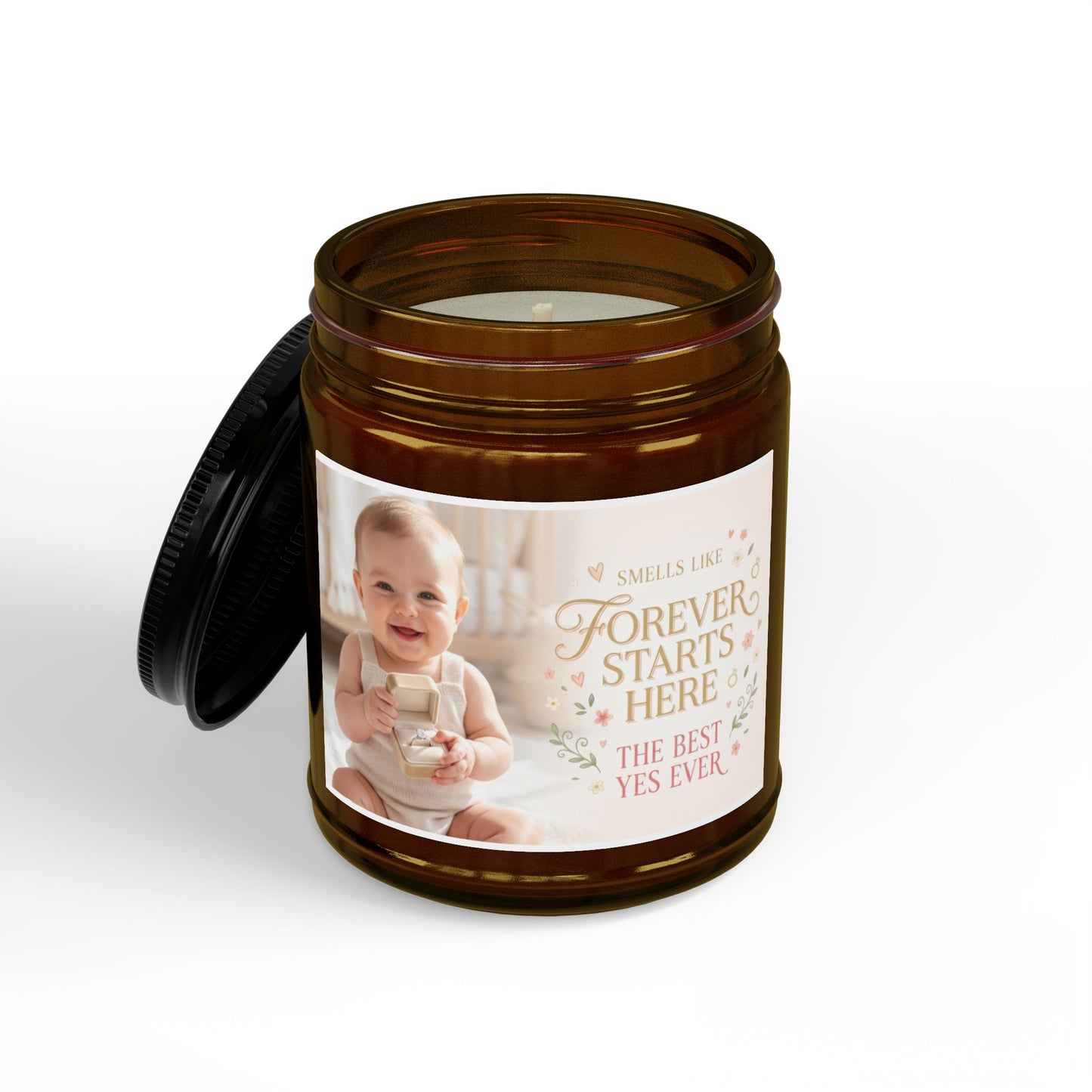 Soy Scented Candle — “Forever Starts Here” Baby Photo Keepsake (4oz & 9oz)