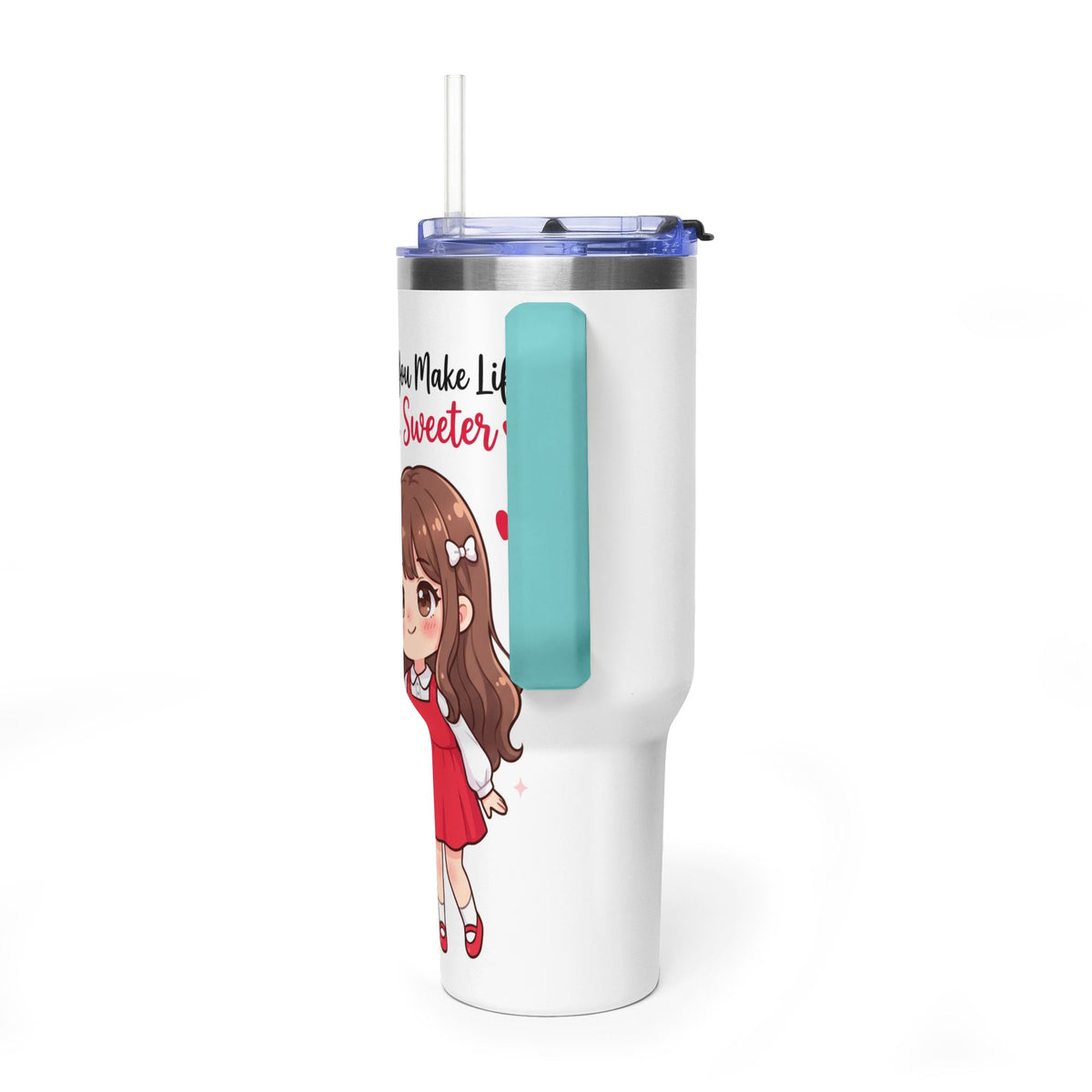 Cute Blushing Boy 40oz Vacuum Thermal Tumbler