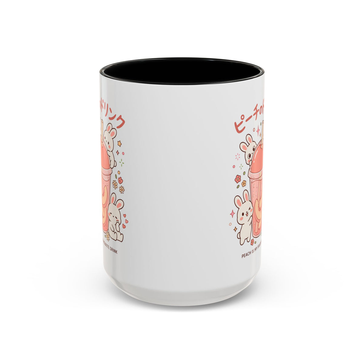 Peach Drink Bunny Mug — Cute Kawaii Coffee Tea Cup (11/15oz)