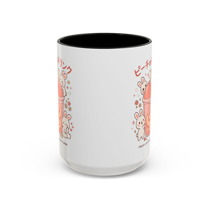 Peach Drink Bunny Mug — Cute Kawaii Coffee Tea Cup (11/15oz)