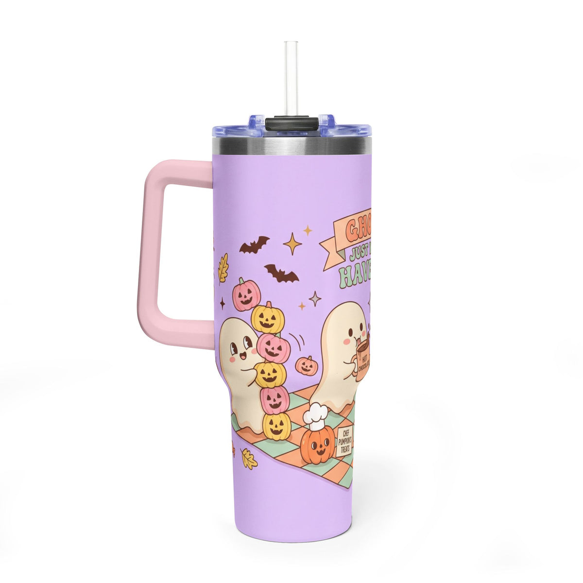 40oz Tumbler – “Ghouls Just Wanna Have Fun” Halloween Ghosts & Pumpkins