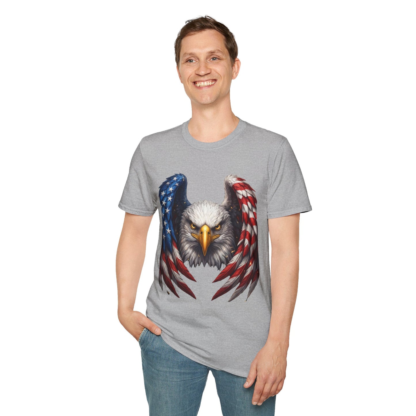 Patriotic Eagle T-Shirt — American Flag Wings Graphic