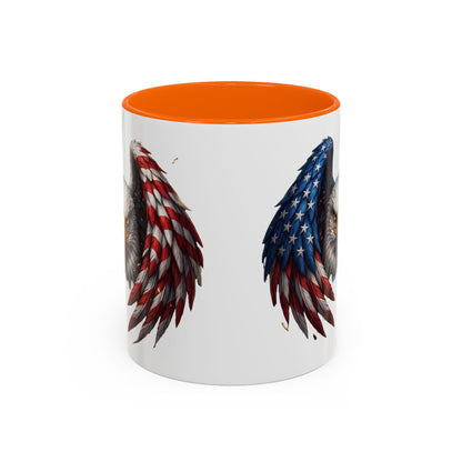 American Flag Eagle Coffee Mug – Patriotic Bald Eagle Accent Mug (11/15 oz)