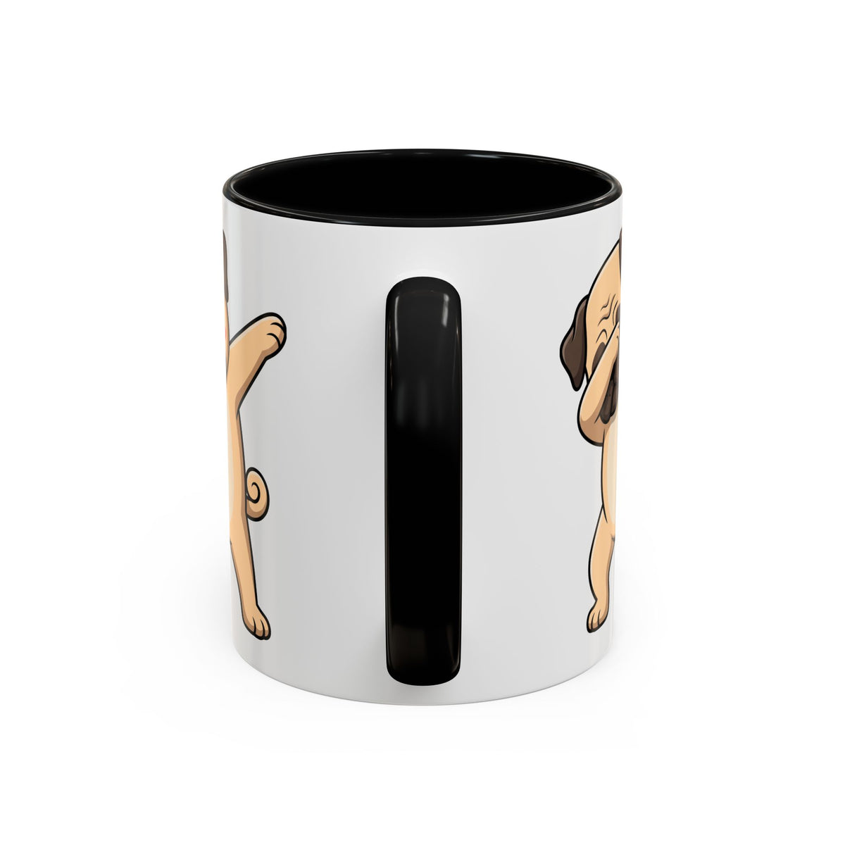 Dabbing Pug Coffee Mug — Cute Dog Accent Mug (11/15 oz)