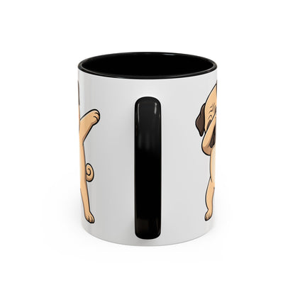 Dabbing Pug Coffee Mug — Cute Dog Accent Mug (11/15 oz)