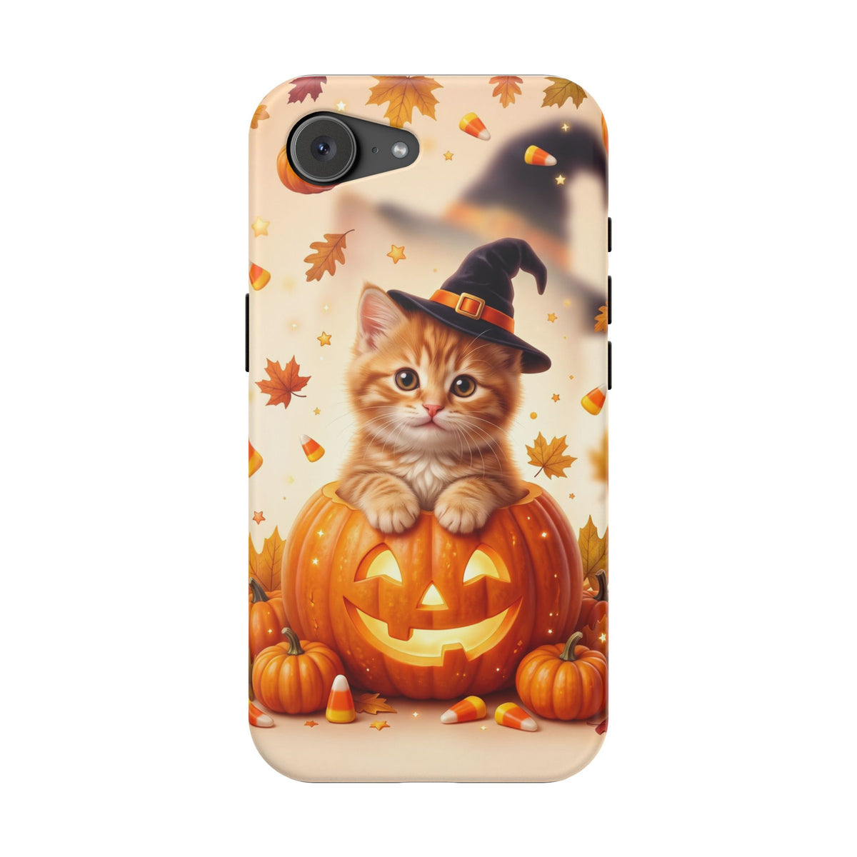 Halloween Kitten Pumpkin Phone Case — Magnetic Impact-Resistant