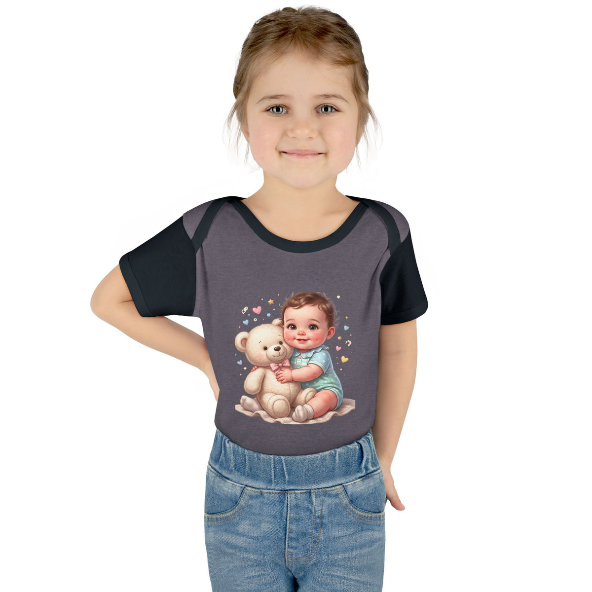 Cute Baby & Teddy Bodysuit – Infant Rib One-Piece