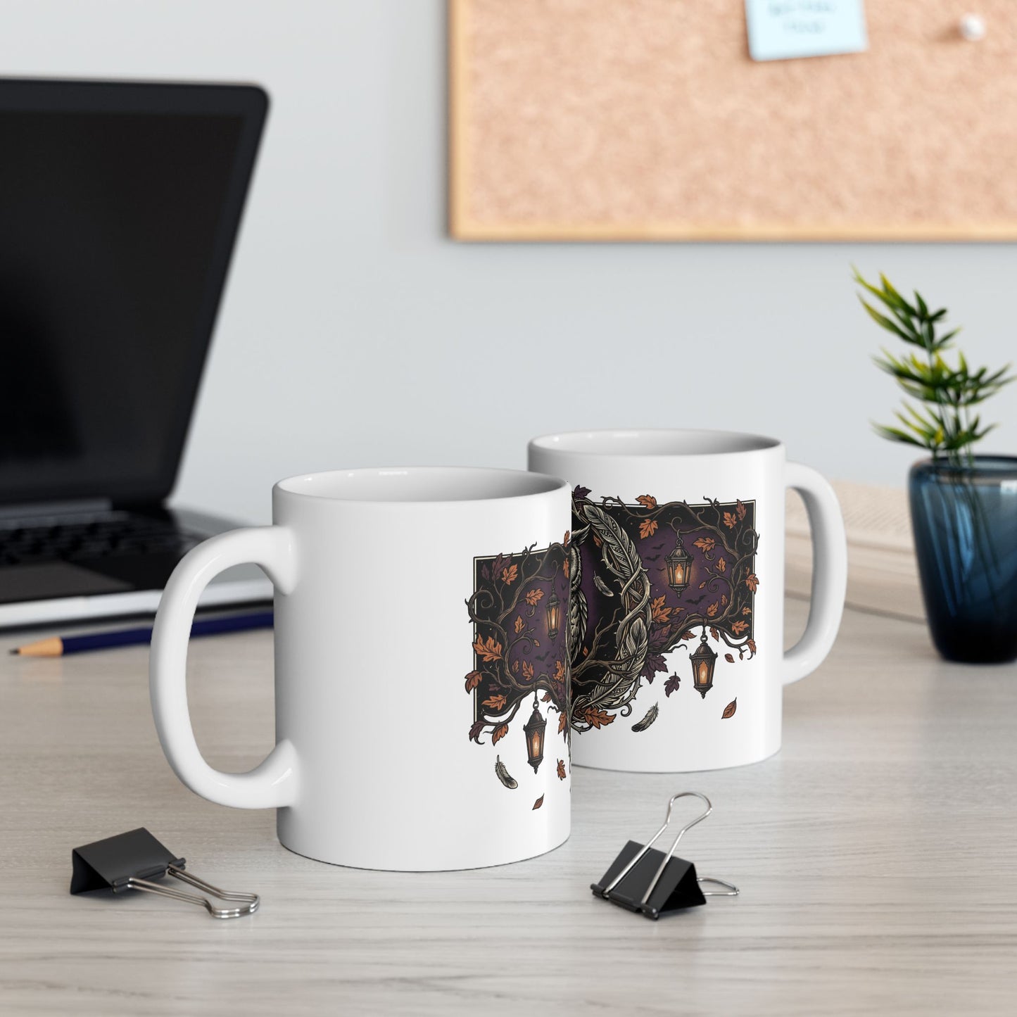 Owl Crest Ceramic Mug — Mystical Forest Owl Coffee Cup (11oz & 15oz)