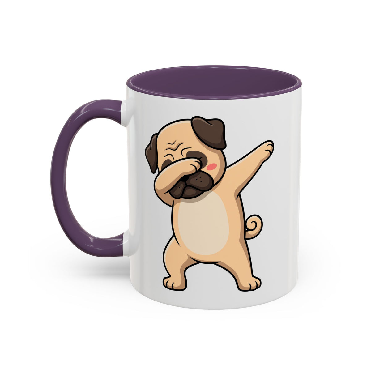 Dabbing Pug Coffee Mug — Cute Dog Accent Mug (11/15 oz)