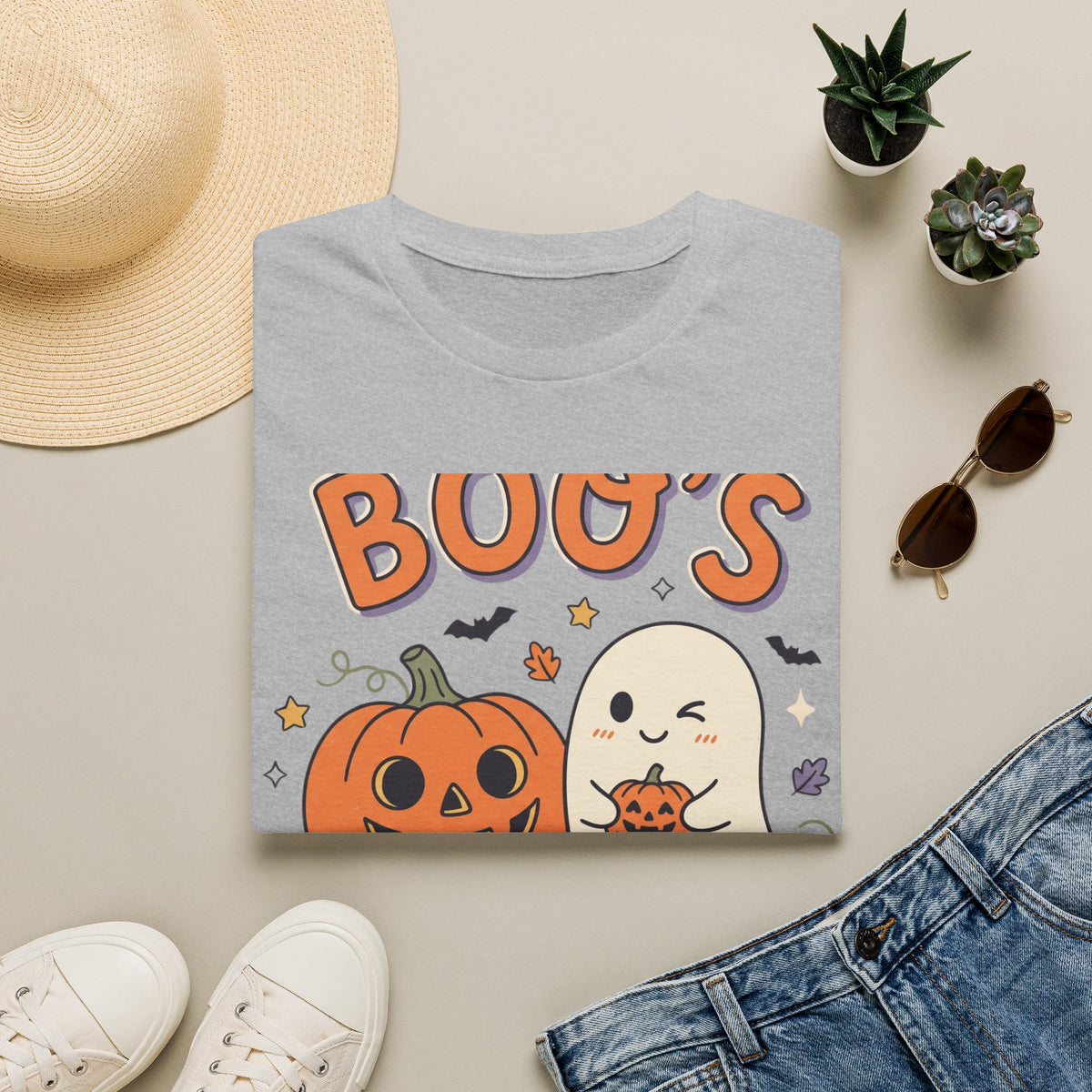 Halloween Ghost & Pumpkin T-Shirt — "Boo's Spooky Squad" Cute Halloween Tee