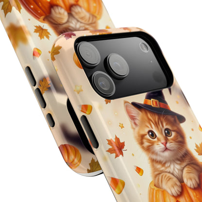 Halloween Kitten Pumpkin Phone Case — Magnetic Impact-Resistant