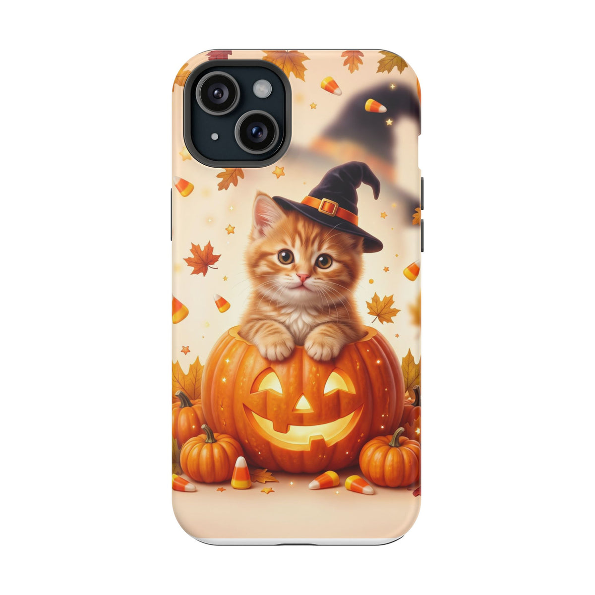 Halloween Kitten Pumpkin Phone Case — Magnetic Impact-Resistant