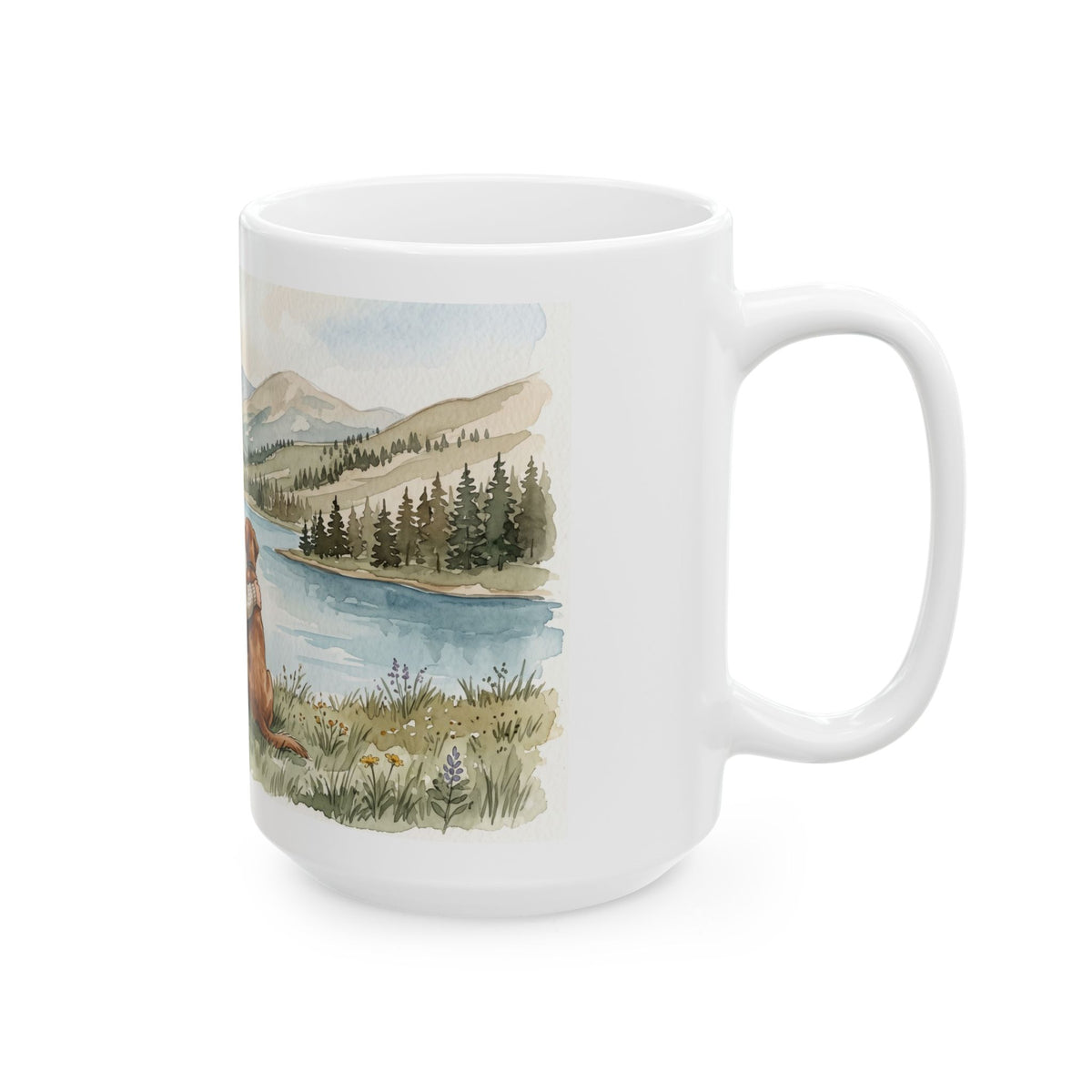Cozy Mountain Lake - Gifts For Dog Lovers - Woman And Dog Forever By Your Side (Custom Mug) - Personalized Mug