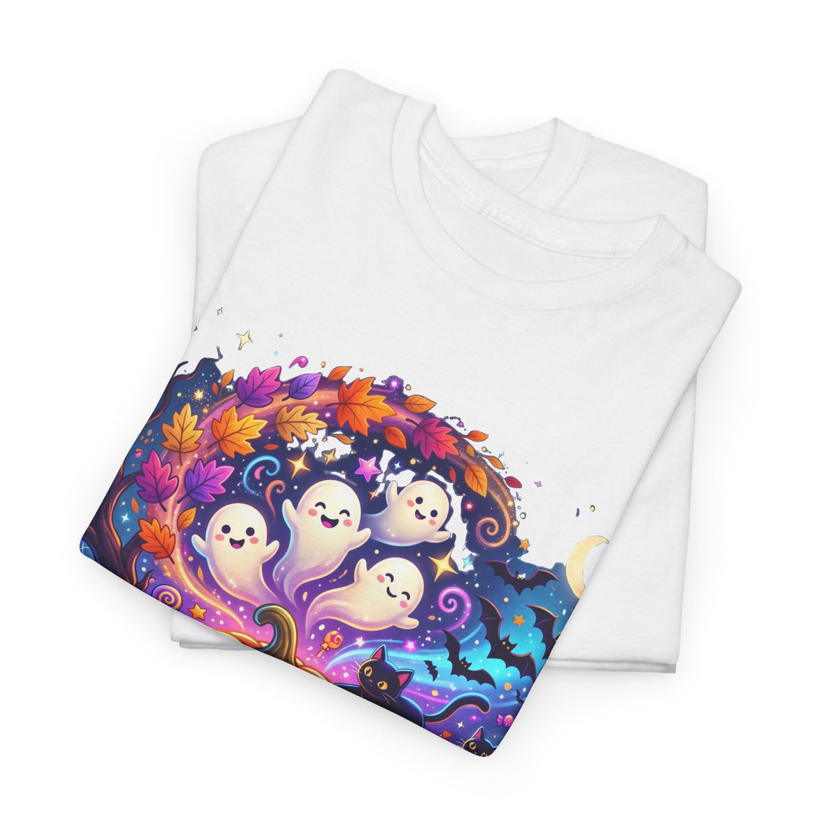 Halloween Pumpkin & Ghosts T-Shirt — Cute Spooky Jack-O'-Lantern Tee