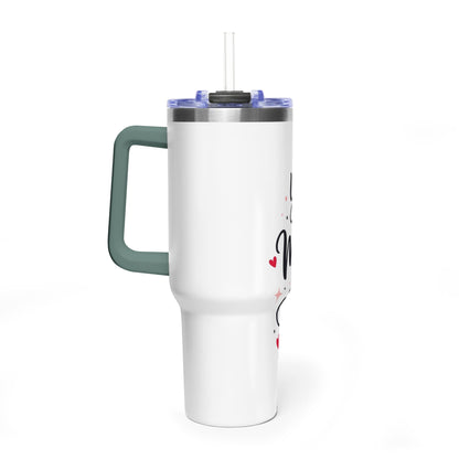 40oz Love-Themed Thermal Tumbler with Handle