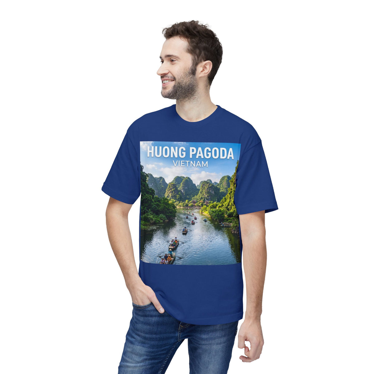 Huong Pagoda Vietnam T-Shirt — Scenic Ninh Binh River Travel Tee