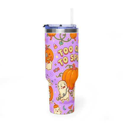Too Cute to Spook Halloween Pumpkin Ghost 40oz Tumbler