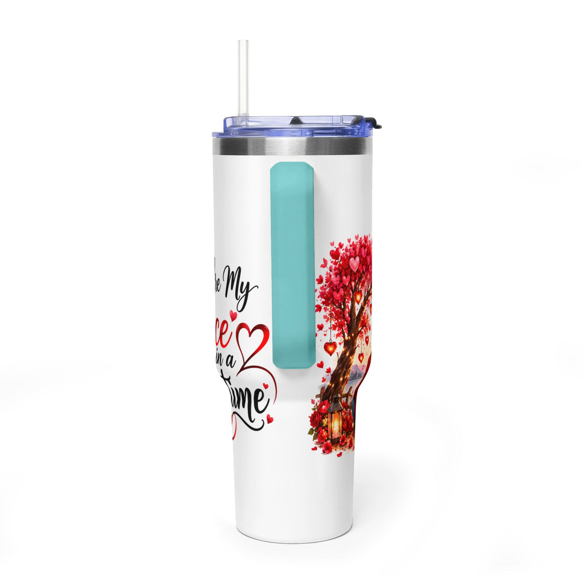 40oz Love-Themed Thermal Tumbler with Handle