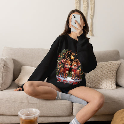 Reindeer In Love Sweatshirt – Cute Christmas Couple Deer Holiday Crewneck