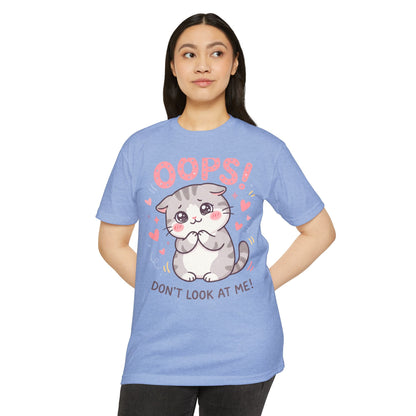 Oops! Cute Kitty Graphic T-Shirt — Adorable Cat Tee for Cat Lovers