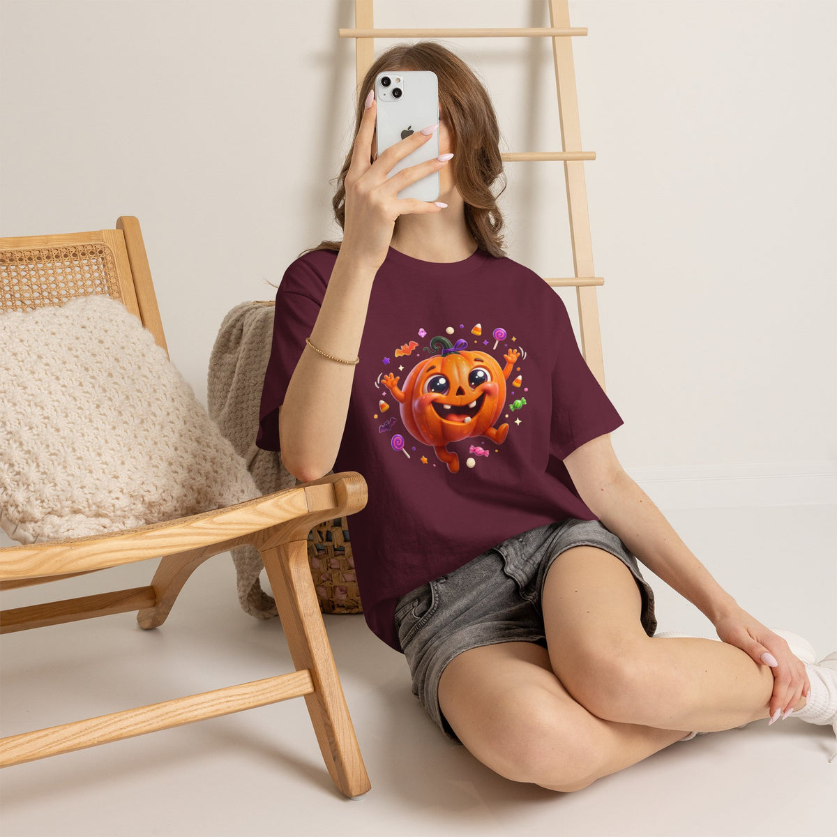 Halloween Pumpkin T‑Shirt — Happy Jack-O'-Lantern Candy Graphic Tee