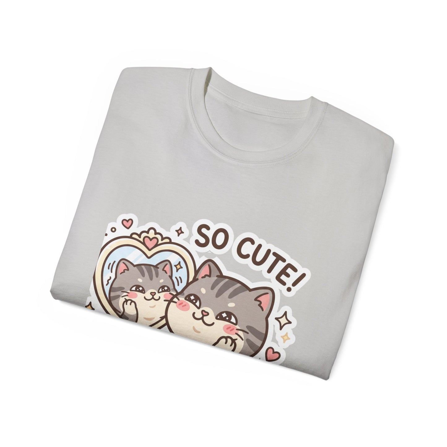 Cute Cat Mirror Tee - "So Cute!" Kawaii Cat T-Shirt