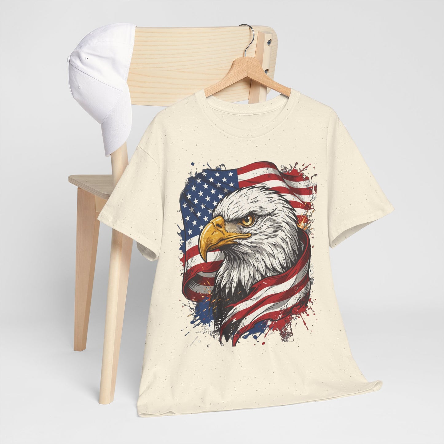Patriotic Eagle T-Shirt — American Flag Bald Eagle Tee for 4th of July