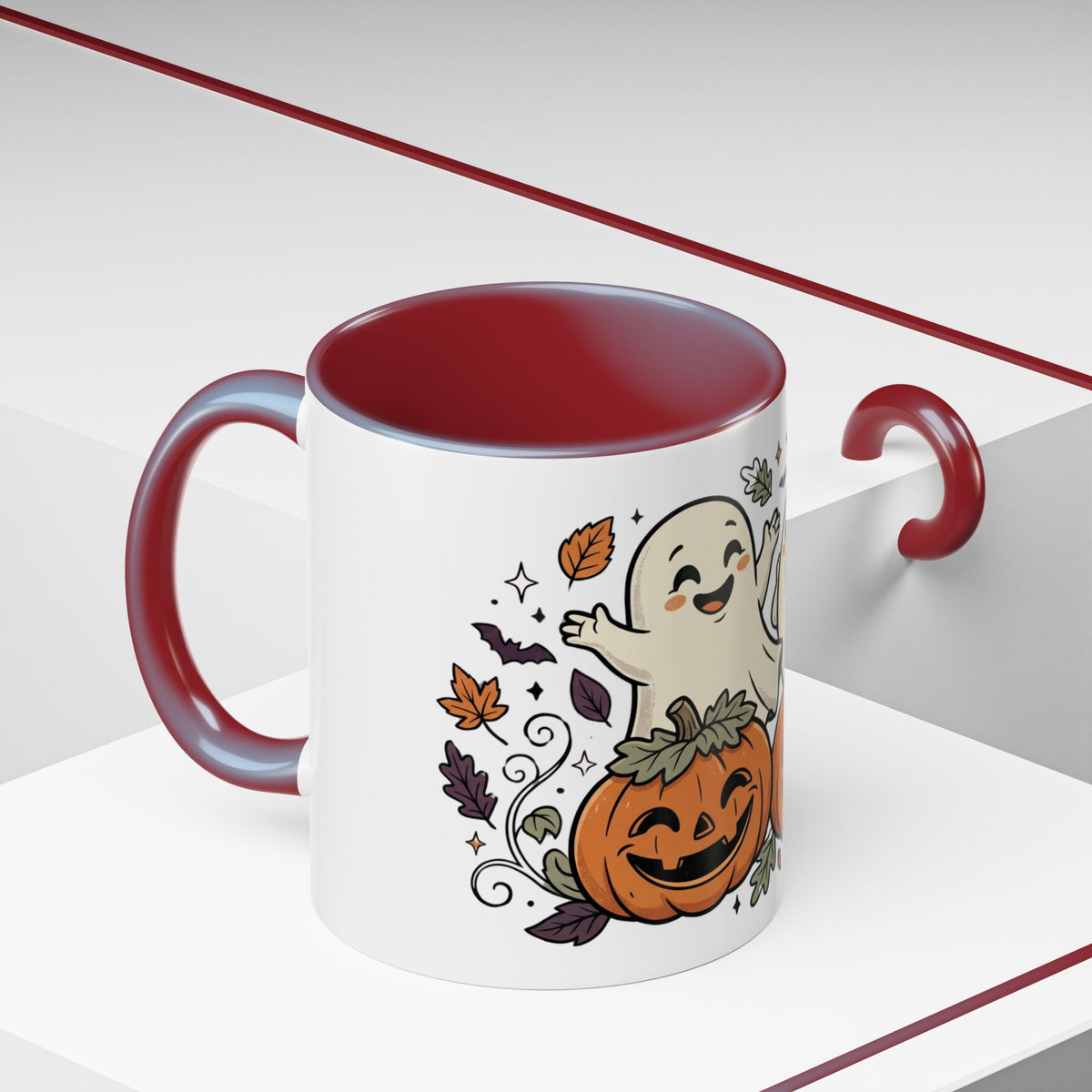 Halloween Ghosts & Pumpkins Coffee Mug — Cute Spooky Accent Mug (11/15oz)
